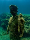 Statue of Antonia Minor in ClaudioÃ¢â¬â¢s Ninfeum. underwater, archeology.